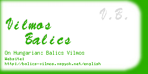 vilmos balics business card